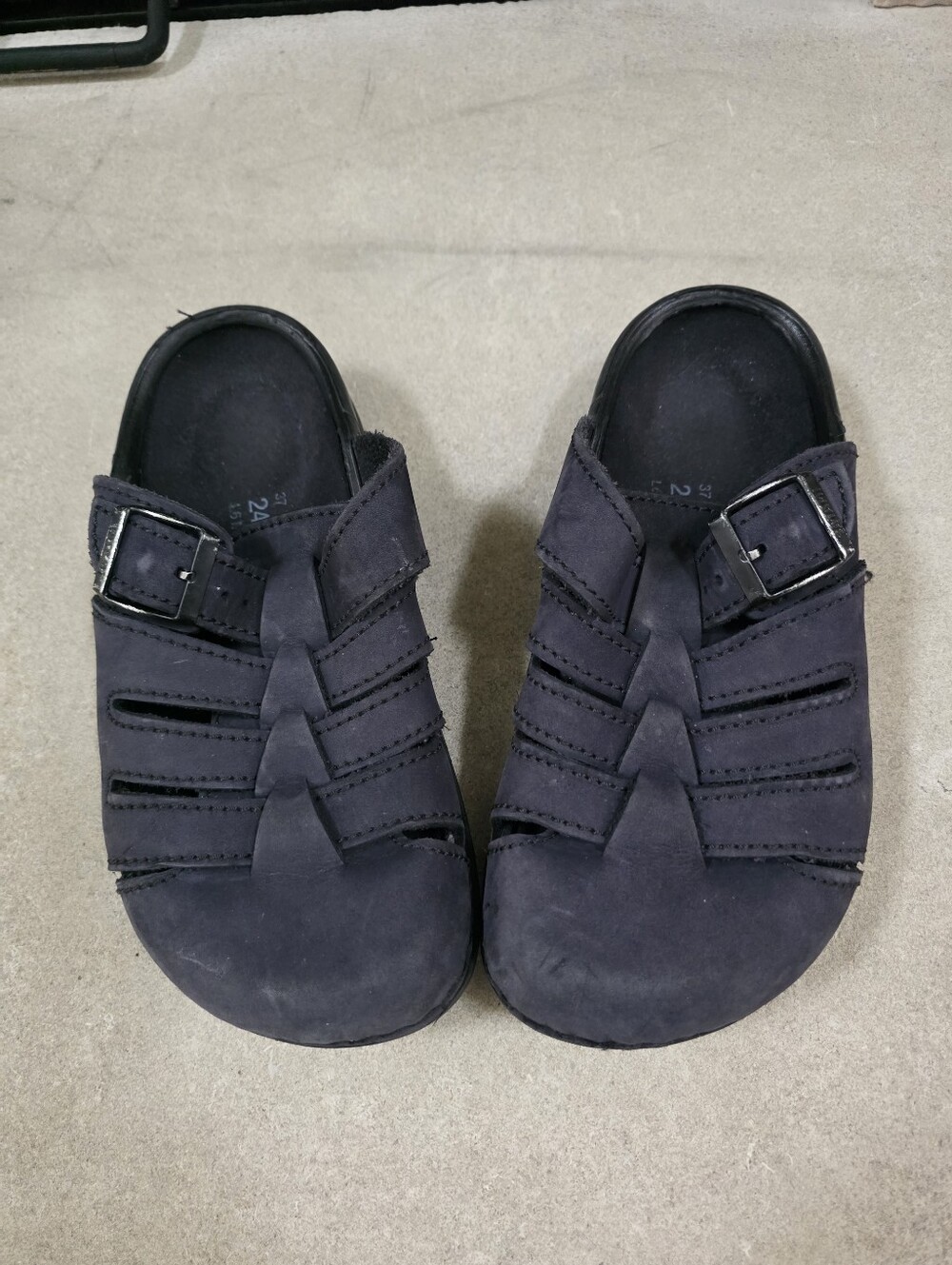 Birkenstock Tatami Blue Gray Suede Clogs Slides L6 M4 Fisherman Slip On Mori Kei
